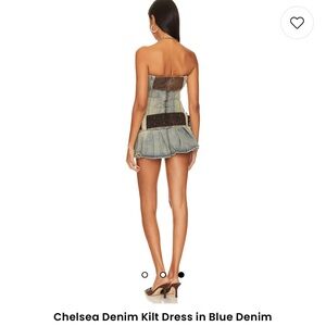 Chelsea Denim Kilt Dress in Blue Denim - Jaded London